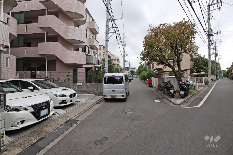 敷地北側の前面道路（東側から）