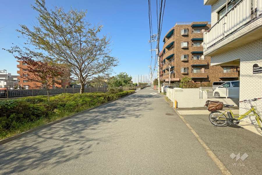 敷地南側の前面道路（東側から）