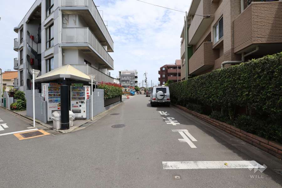 敷地北側の前面道路（西側から）