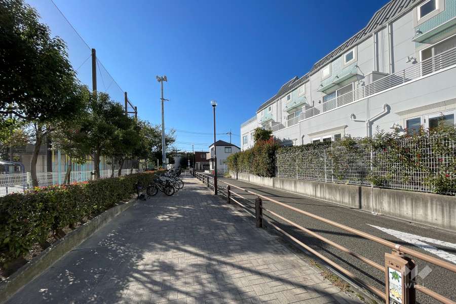 敷地の南側前面道路（東側から）