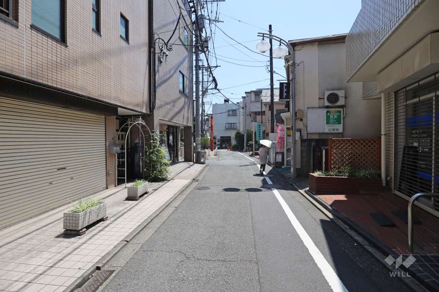 敷地の東側前面道路（北側から）