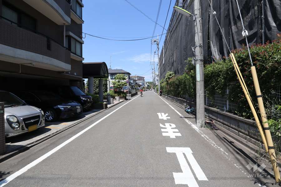 敷地北側の前面道路（東側から）