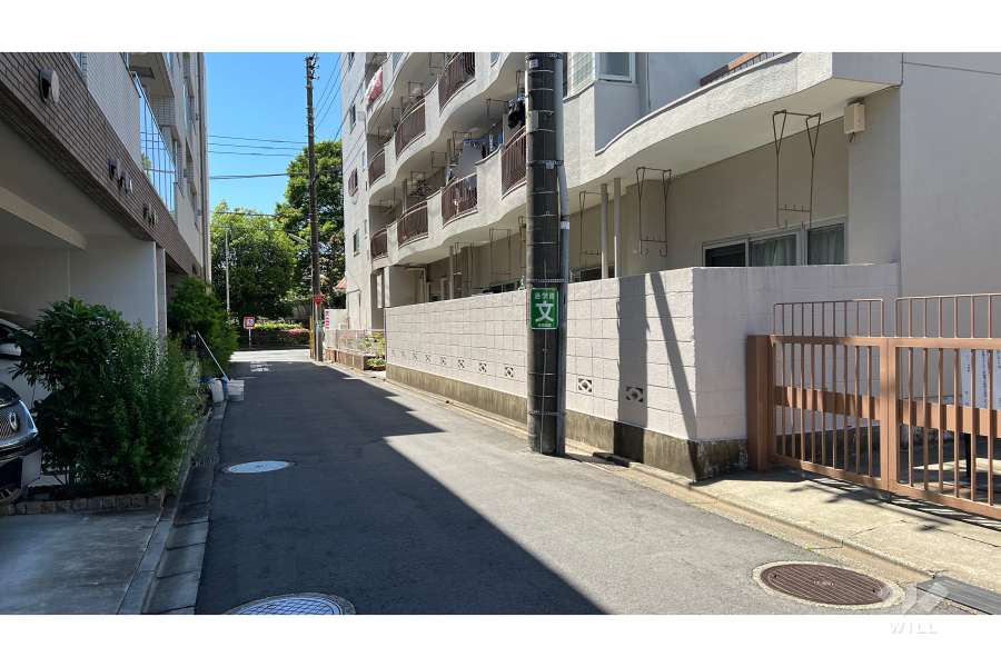 敷地東側の前面道路(北東側から)
