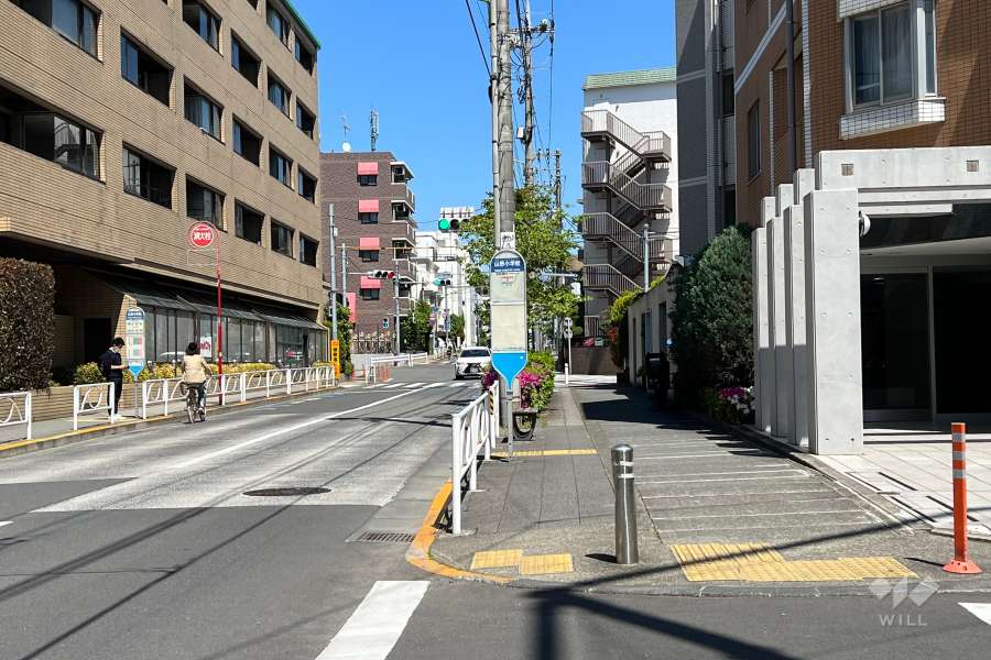 敷地北側の前面道路(西側から)