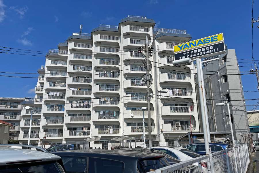 砧スカイハイツの外観（南西側から）