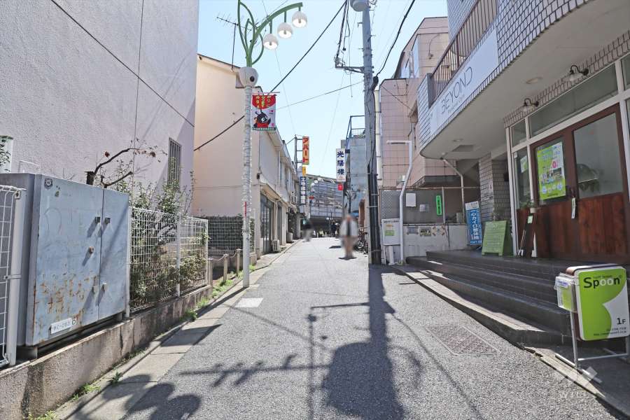 敷地南東側の前面道路(北東側から)