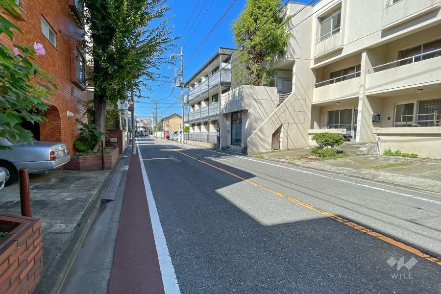 敷地北側の前面道路（東側から）