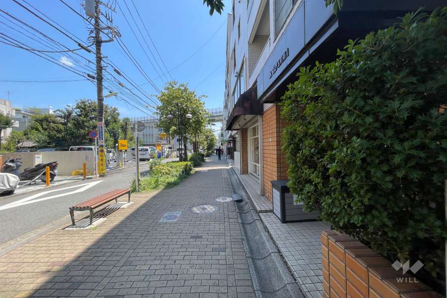 敷地の北側前面通路（西側から）