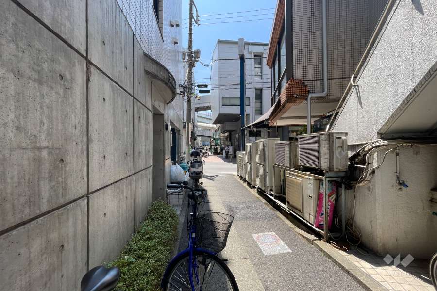 敷地の東側前面通路（北側から）