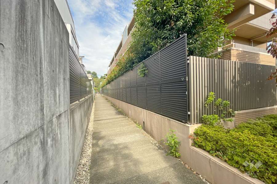 敷地西側の前面道路（南側から）