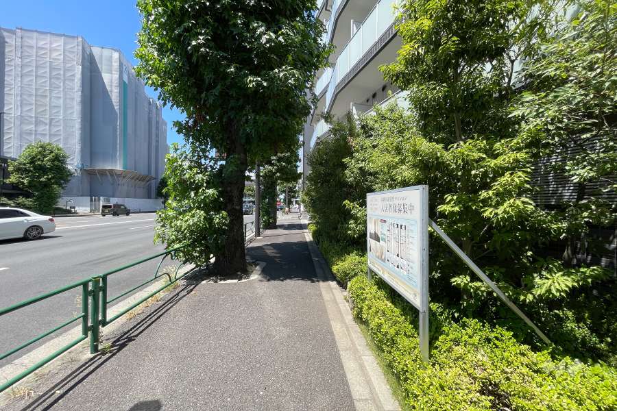 敷地西側の前面道路