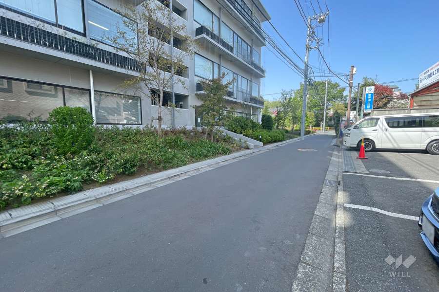 敷地西側の前面道路（南側から）