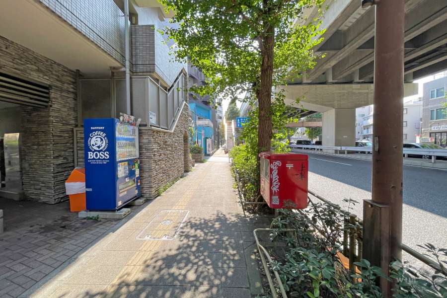 敷地北側の前面道路（西側から）