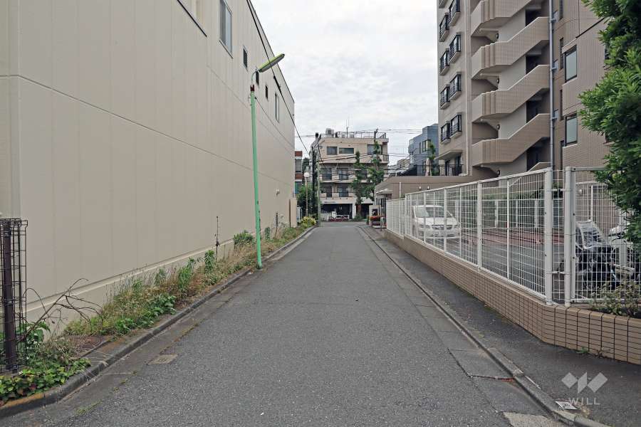 敷地北側の前面道路（西側から）