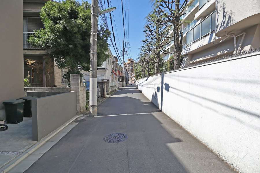 敷地南側の前面道路(東側から)