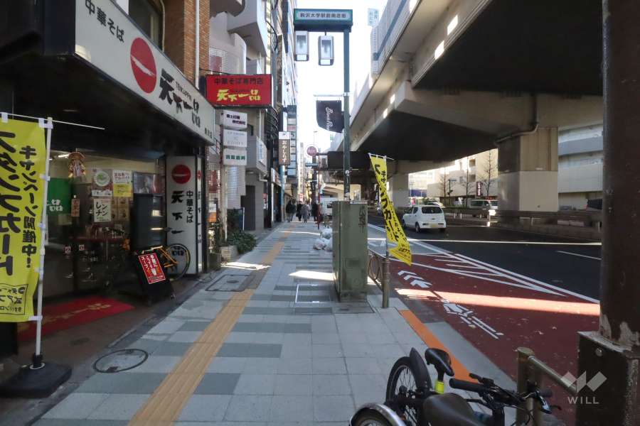 敷地北側の前面道路（玉川通り）