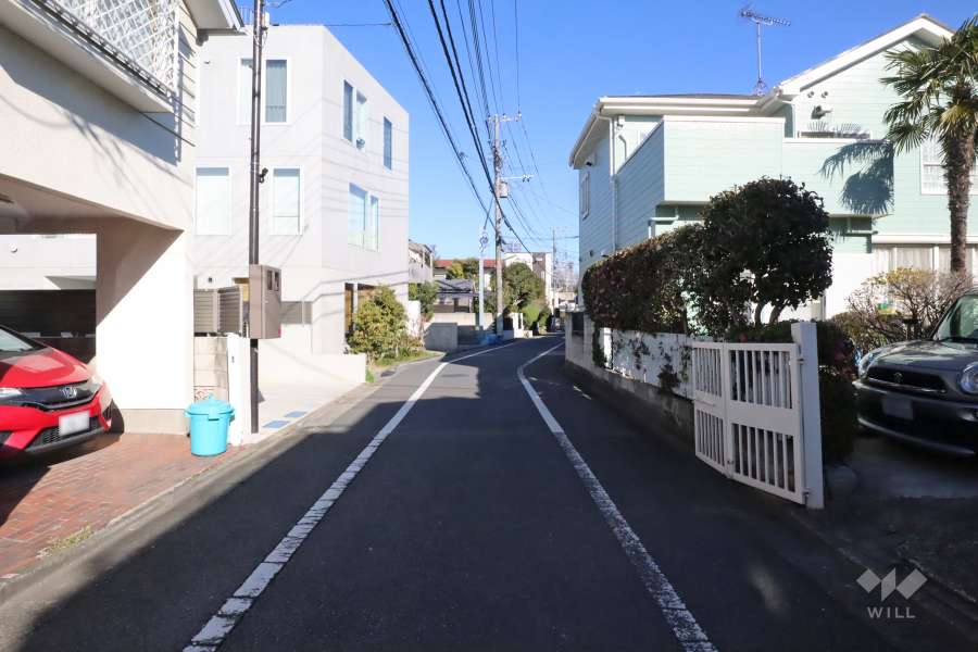 敷地東側の前面道路(南側から)