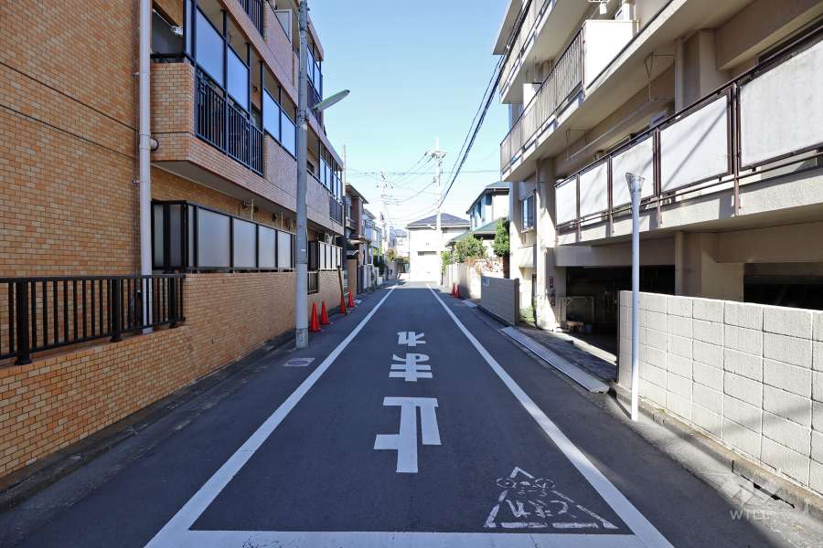 敷地東側の前面道路（南側から）