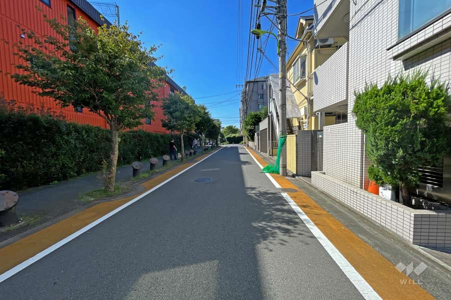 敷地南西側の前面道路（東側から）