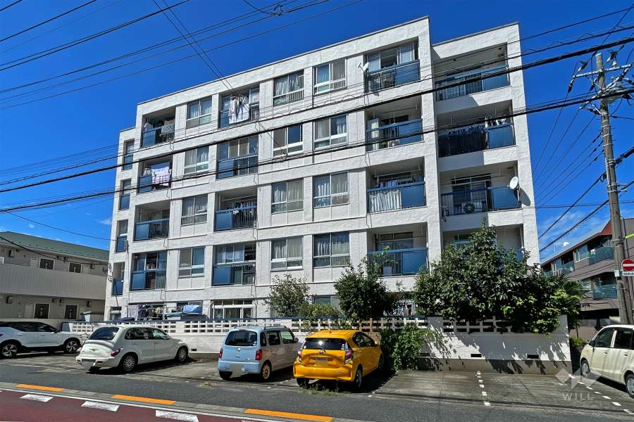 弦巻コーポラスの外観（南東側から）