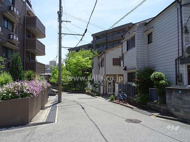 敷地北側の前面道路（西側から）