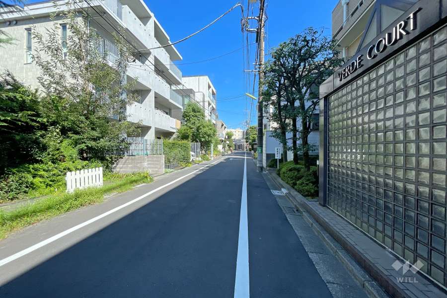敷地北側の前面道路（西側から）