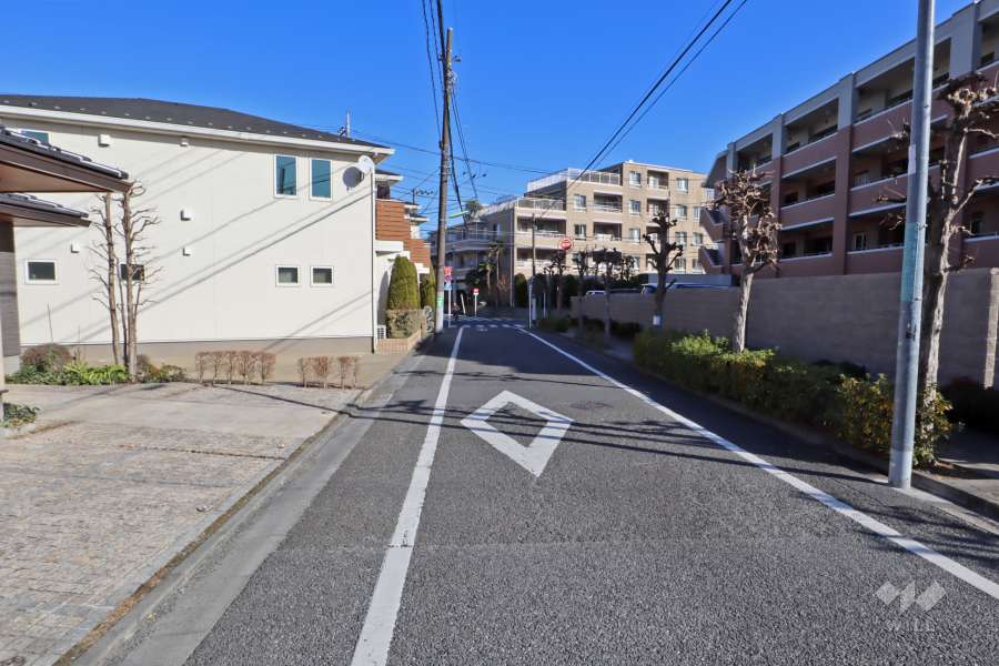 敷地北側の前面道路（西側から）