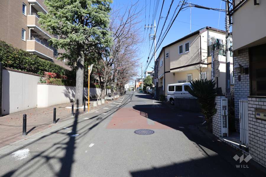 敷地東側の前面道路（南側から）