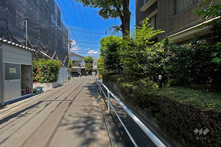 敷地西側の前面道路（南側から）