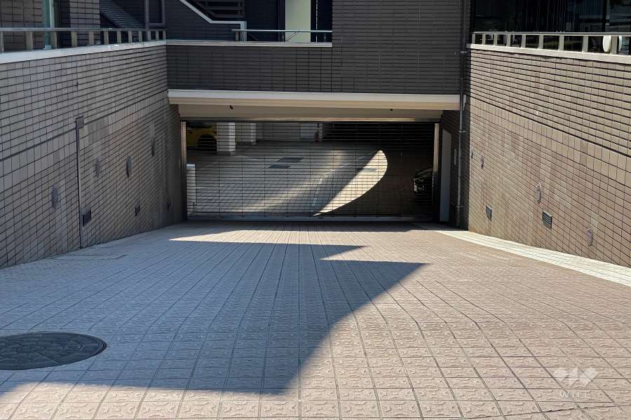 駐車場の出入り口（リングシャッター付き）