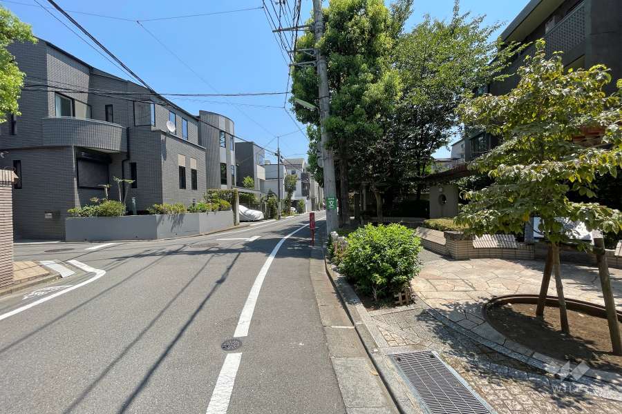 敷地北側の前面道路（西側から）