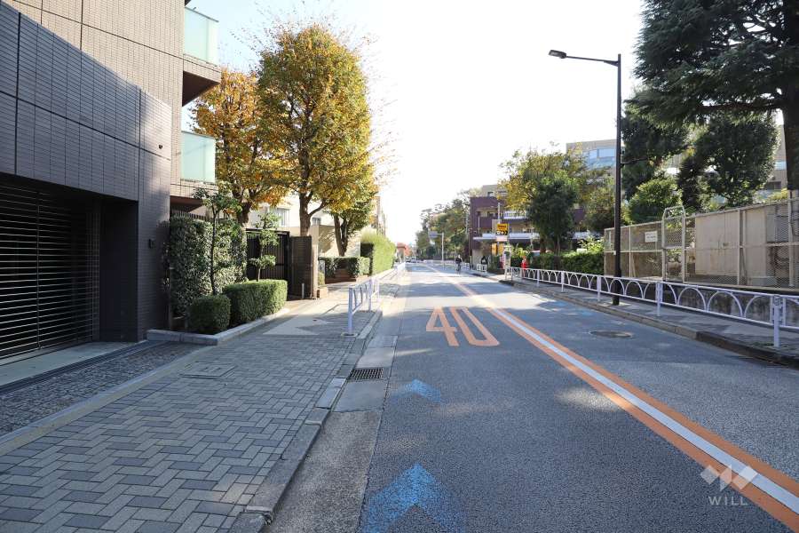 敷地西側の前面道路