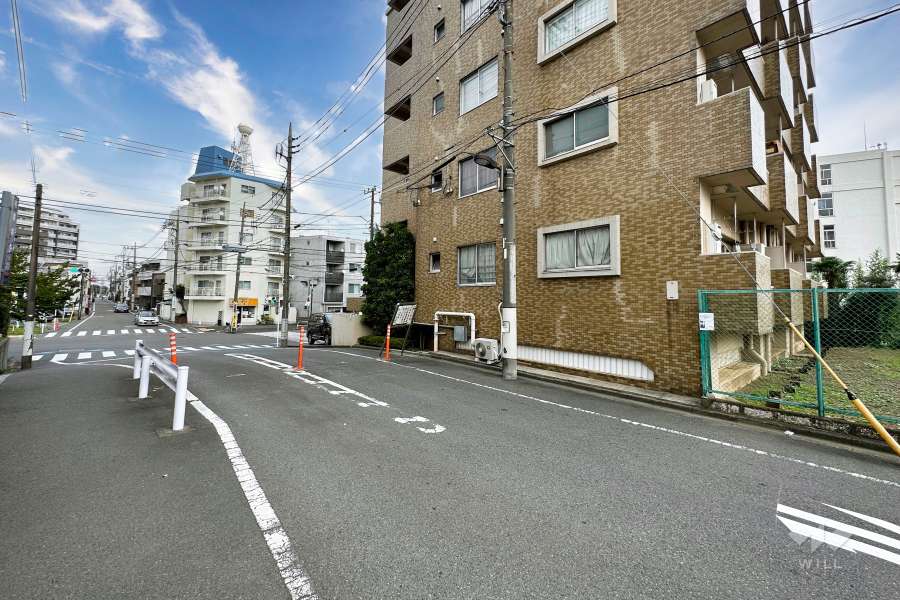 敷地西側の前面道路（南側から）