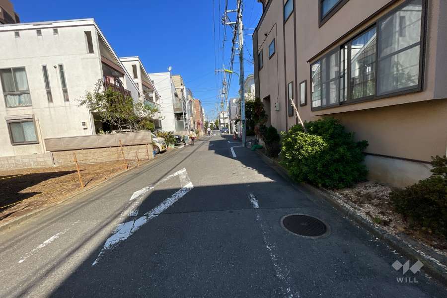 敷地西側の前面道路（南側から）