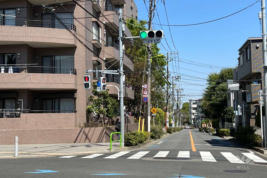 敷地の東側前面道路(南側から)