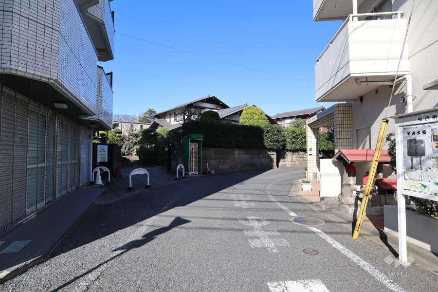 敷地西側の前面道路（南側から）