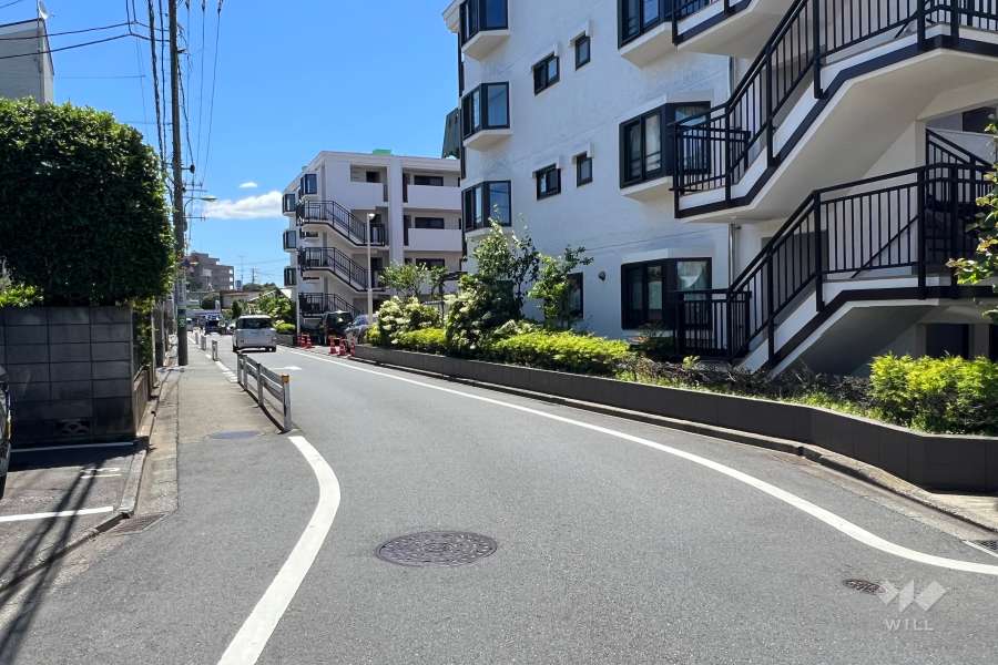 敷地北側の前面道路(西側から)