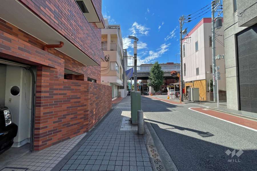 敷地西側の前面道路（北側から）