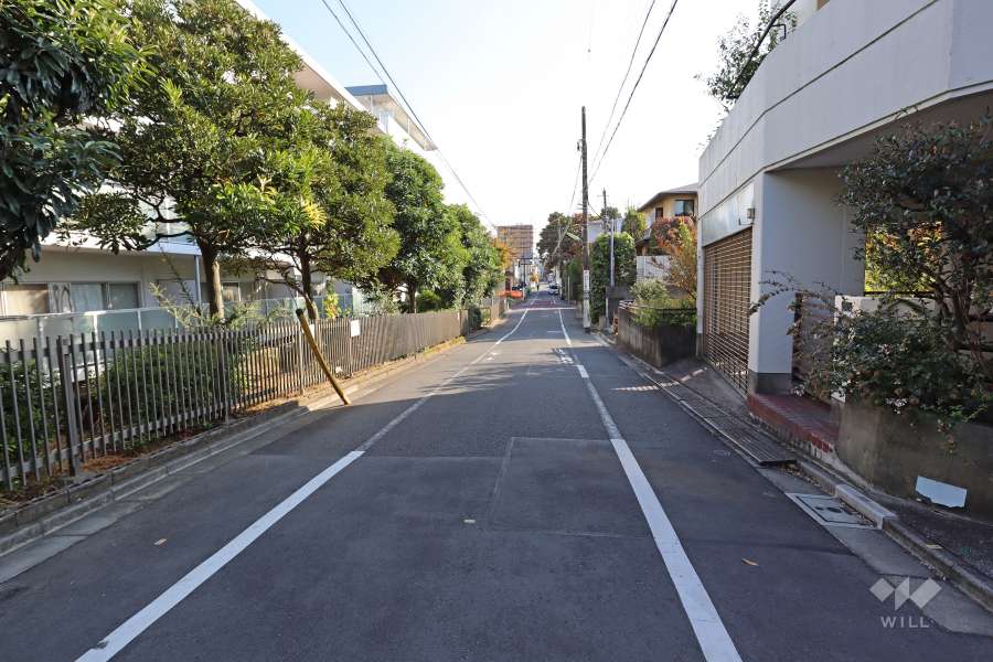 敷地西側の前面道路