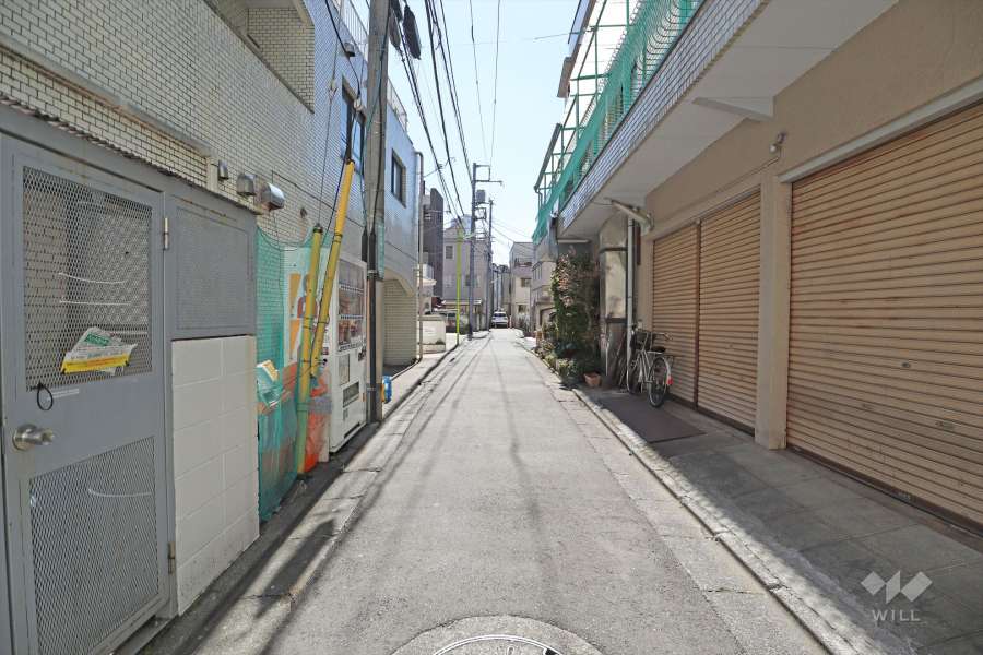 敷地の西側前面道路(北側から)