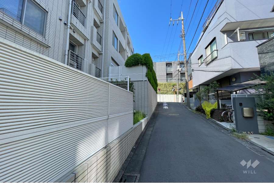 敷地東側の前面道路（南側から）