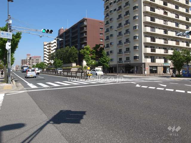 敷地北側の前面道路（国道2号線）（西側から）