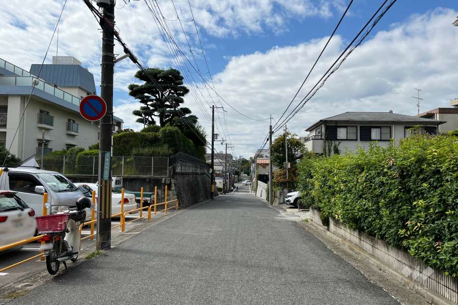 敷地北側の前面道路（東側から）