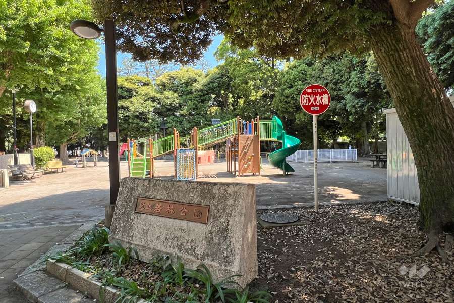 敷地北側道路向いにある『世田谷区立若林公園』