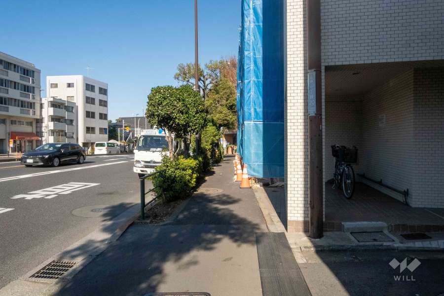 敷地西側の前面道路（南側から）