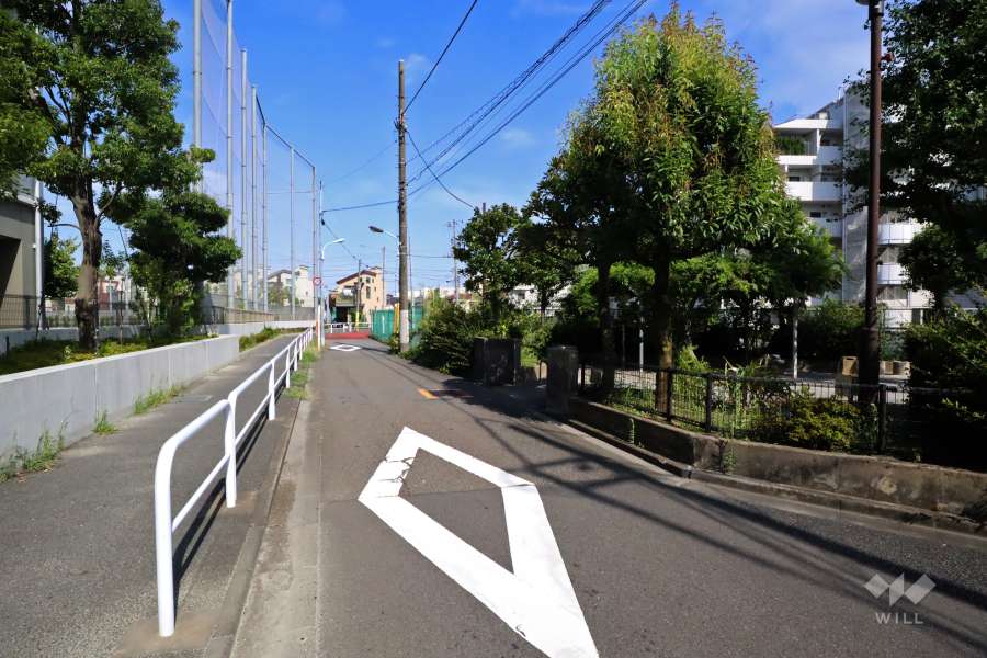 敷地北側の前面道路(西側から)