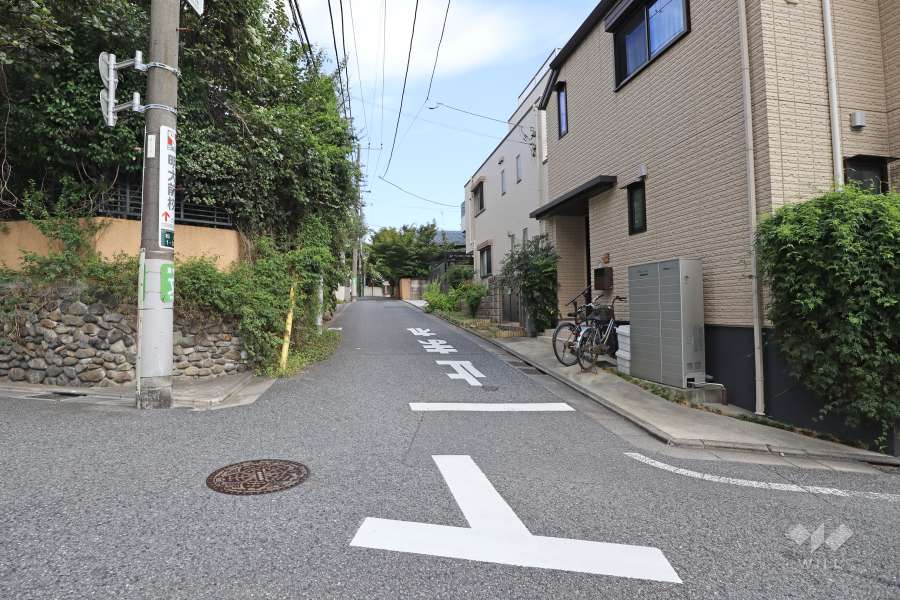 敷地東側の前面道路（西側から）