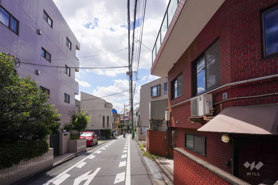 敷地東側の前面道路（北側から）