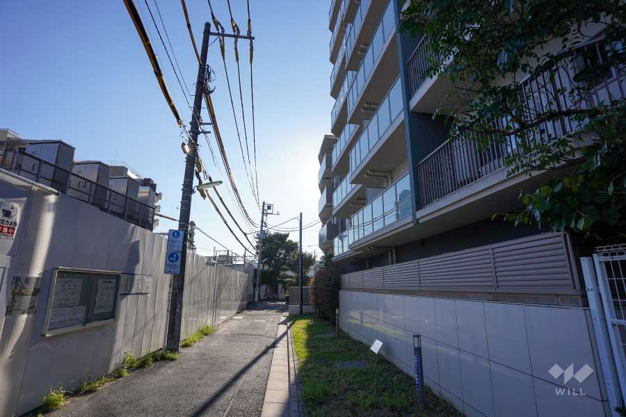 敷地南側の前面道路（東側から）