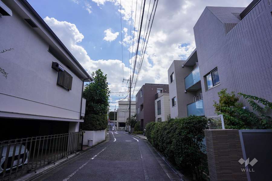 敷地東側の前面道路（北側から）